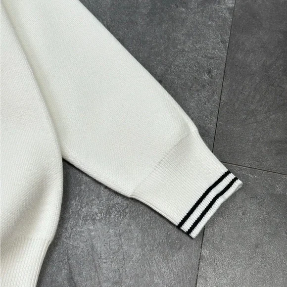 Prada Women's White Sweater with Black Accents - Picture 5 of 6